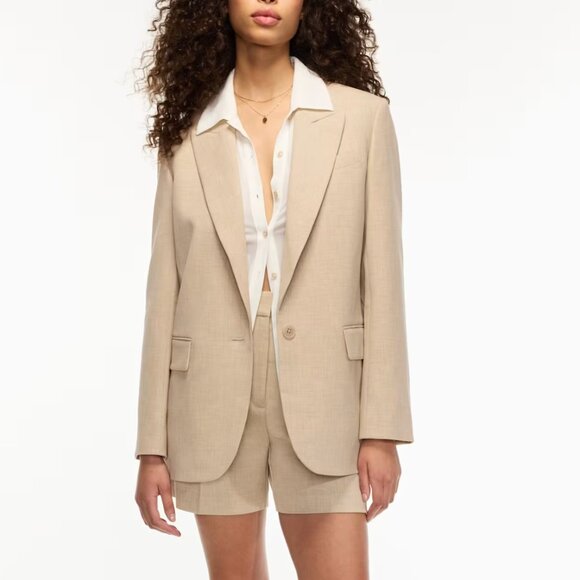 NEW Aritzia Wilfred Flores Blazer - Neutral Oatmeal - Size S - Picture 4 of 7